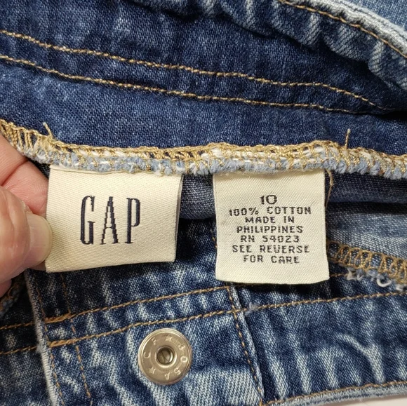 GAP Y2K denim Jean Skirt Snap Buttons Size 10 - Picture 4 of 7